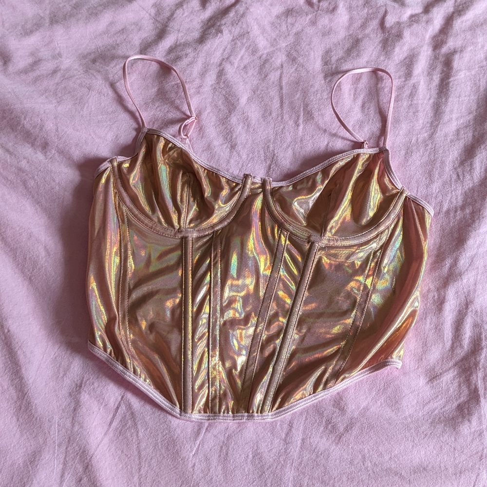 Urban Outfitters Holographic Corset Top